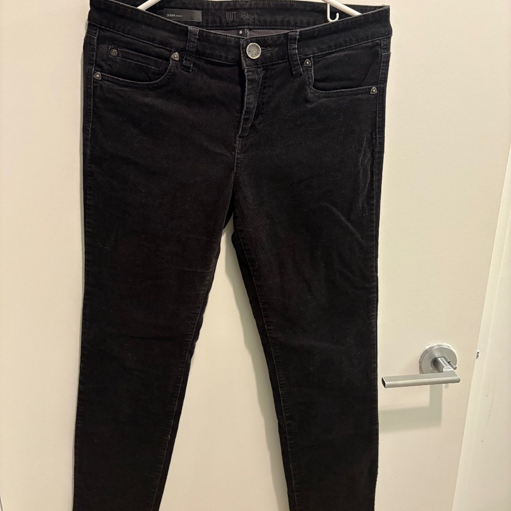 Women’s Kut from the Kloth Diana Skinny Dark Brown Corduroy Pants